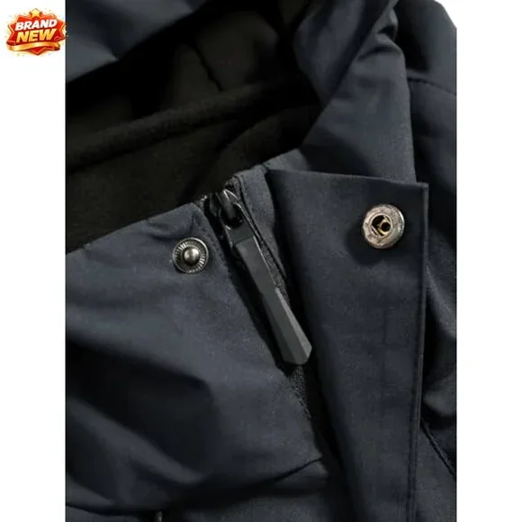 Men's 3-in-1 Ski Jacket Water Resistant Windproof Hooded Fleece Winter Coat